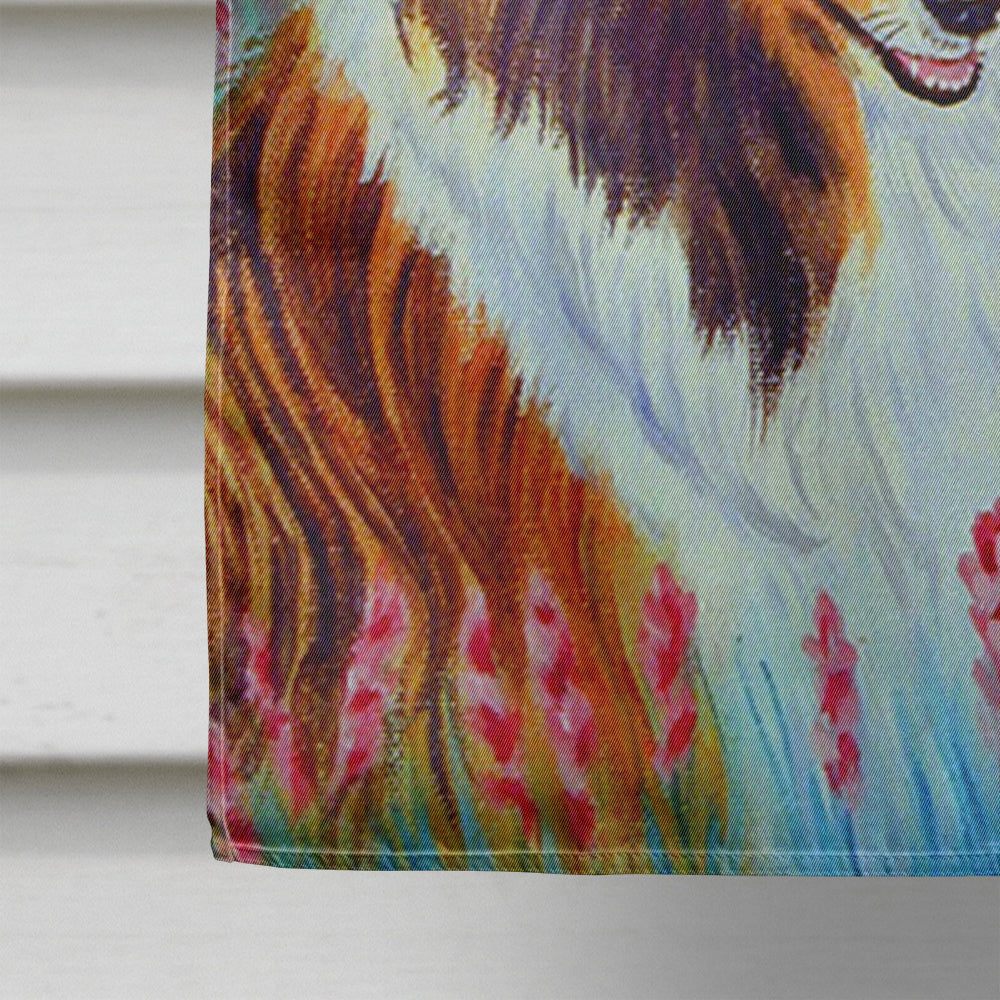 Two Sable Shelties Flag Canvas House Size  the-store.com.