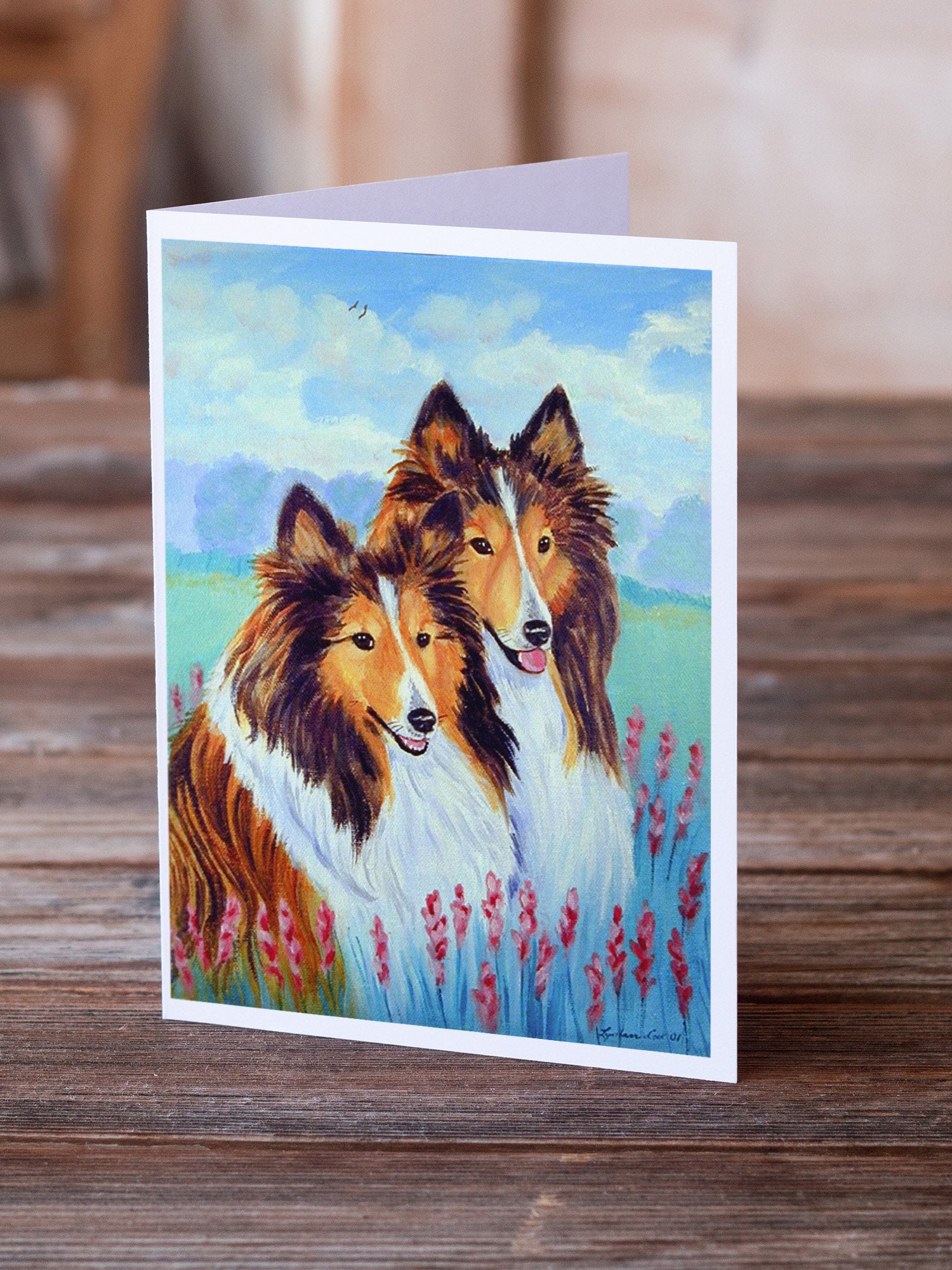 Buy this Sable Shelties Double Trouble  Greeting Cards and Envelopes Pack of 8