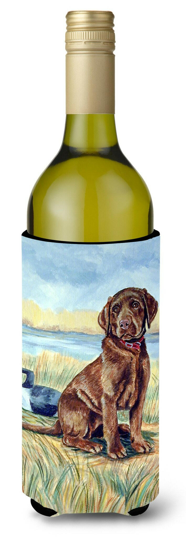 Chocolate Labrador Puppy  Wine Bottle Beverage Insulator Beverage Insulator Hugger by Caroline&#39;s Treasures
