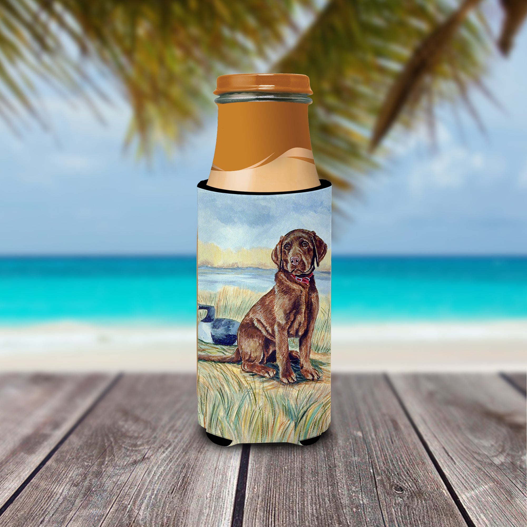 Chocolate Labrador Puppy  Ultra Beverage Insulators for slim cans 7090MUK.