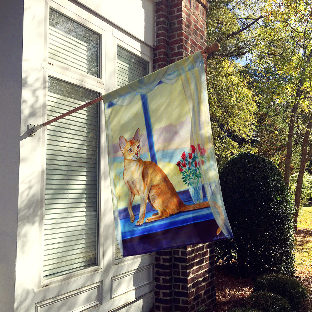 Cat  in the window Flag Canvas House Size