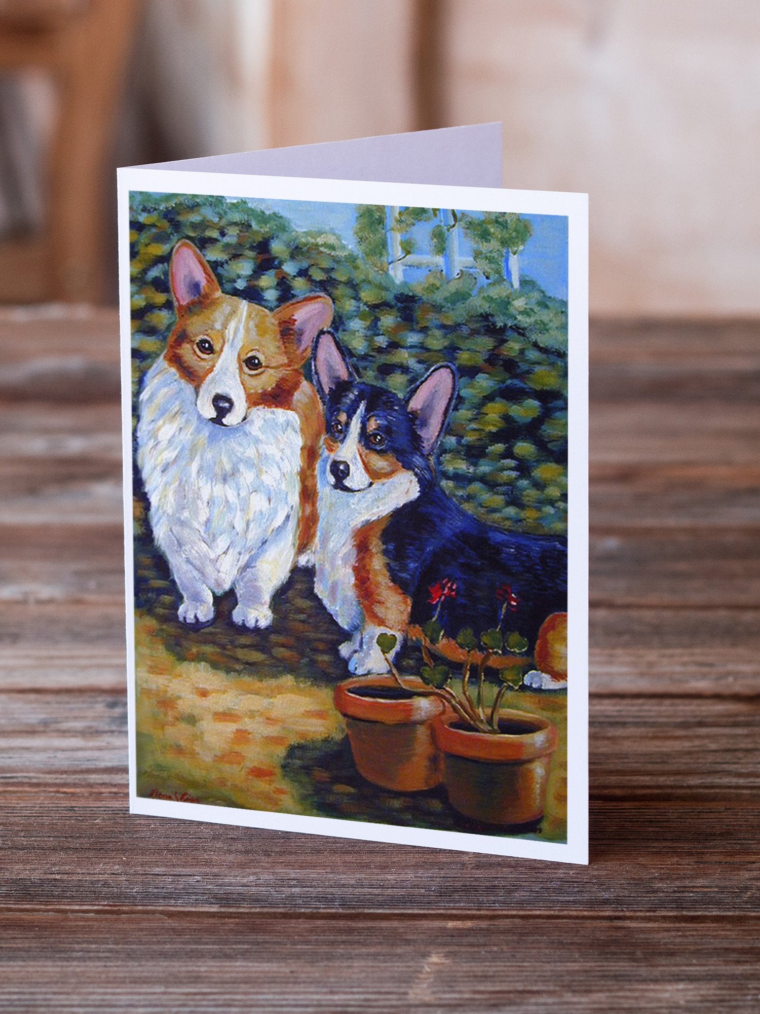 Cardigan and Pembroke Corgi  Greeting Cards and Envelopes Pack of 8 - the-store.com