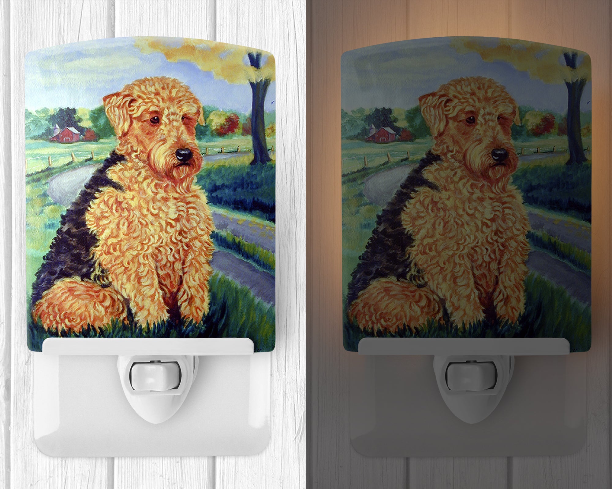 Airedale Terrier Ceramic Night Light 7096CNL - the-store.com