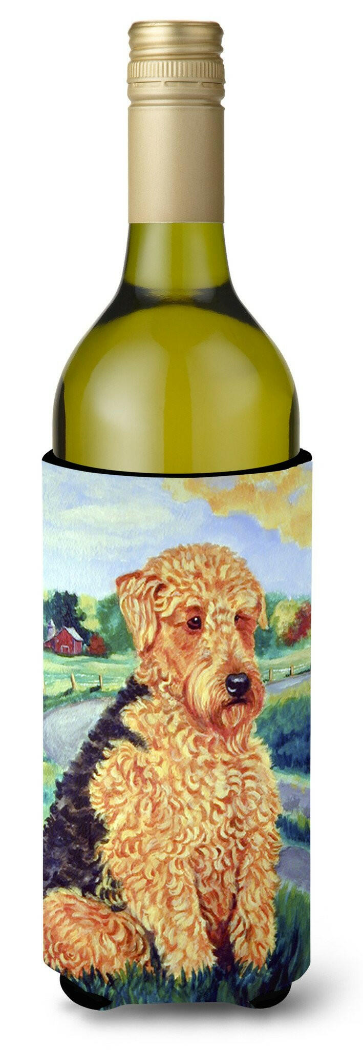 Airedale Terrier Wine Bottle Beverage Insulator Beverage Insulator Hugger by Caroline&#39;s Treasures