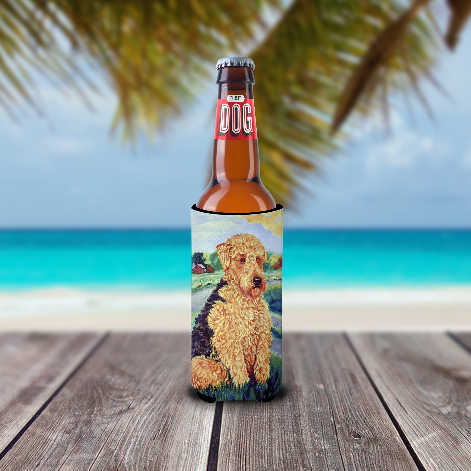 Airedale Terrier Ultra Beverage Insulators for slim cans 7096MUK