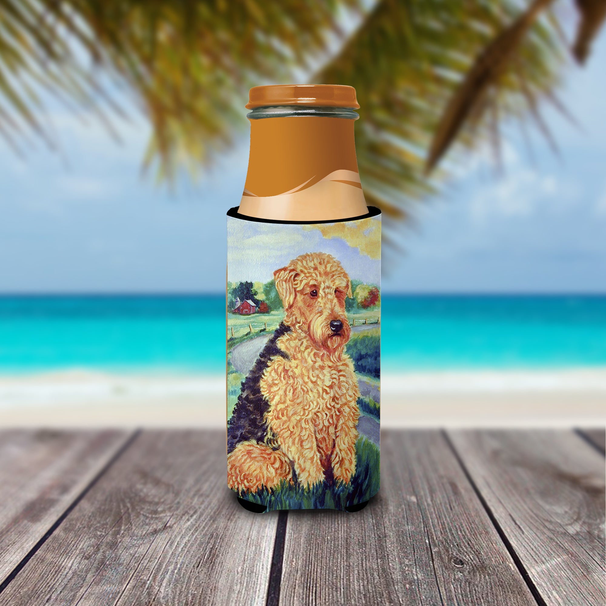 Airedale Terrier Ultra Beverage Insulators for slim cans 7096MUK