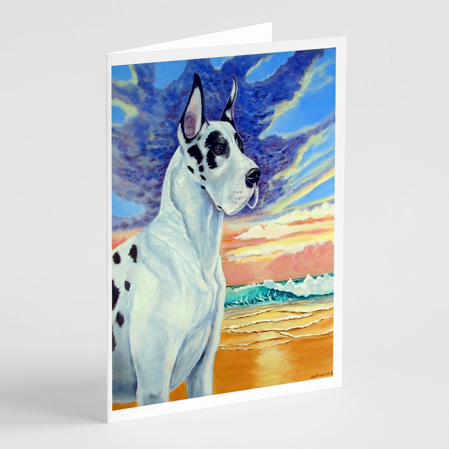 Buy this Harelquin Great Dane  Greeting Cards and Envelopes Pack of 8