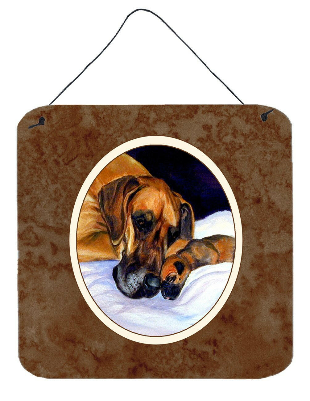 Natural Eared Fawn Great Dane Momma and Puppy Wall or Door Hanging Prints 7099DS66 by Caroline&#39;s Treasures