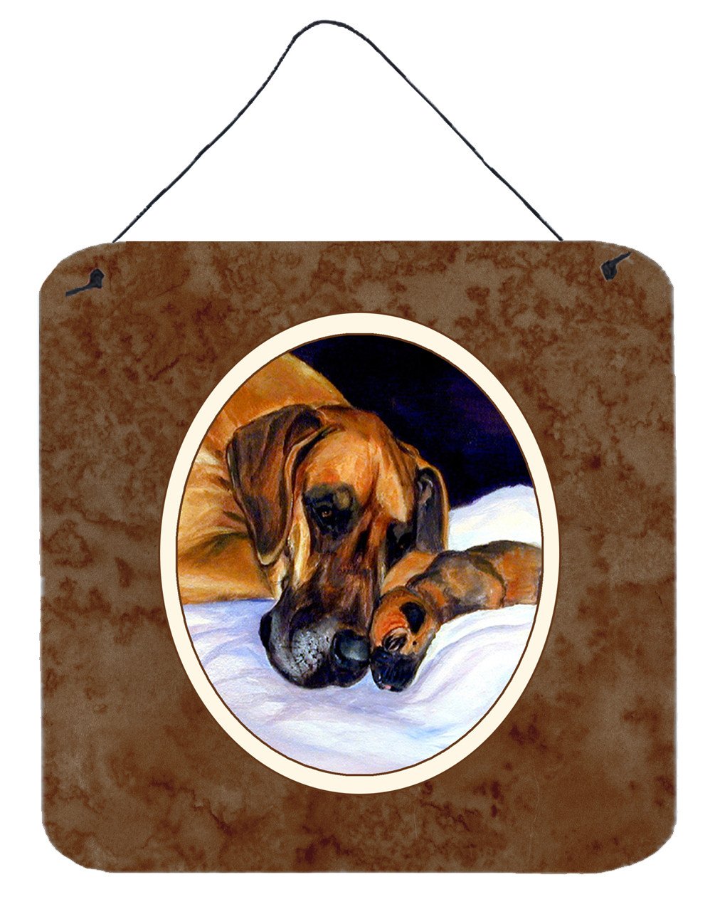 Natural Eared Fawn Great Dane Momma and Puppy Wall or Door Hanging Prints 7099DS66 by Caroline's Treasures