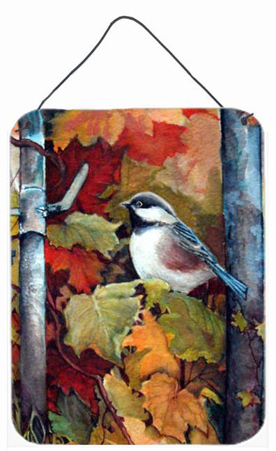 Fence Sitter Chickadee Wall or Door Hanging Prints PJC1060DS1216 by Caroline's Treasures