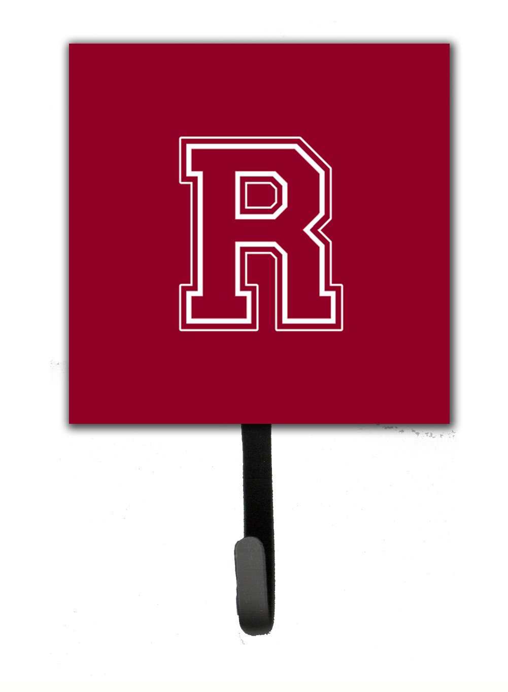 Letter R Initial Monogram - Maroon and White Leash Holder or Key Hook by Caroline's Treasures
