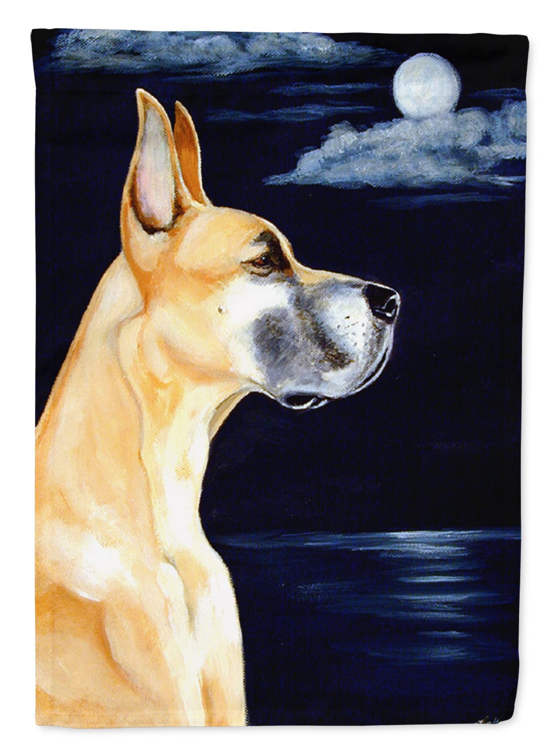 Fawn Great Dane in the Moonlight Flag Garden Size