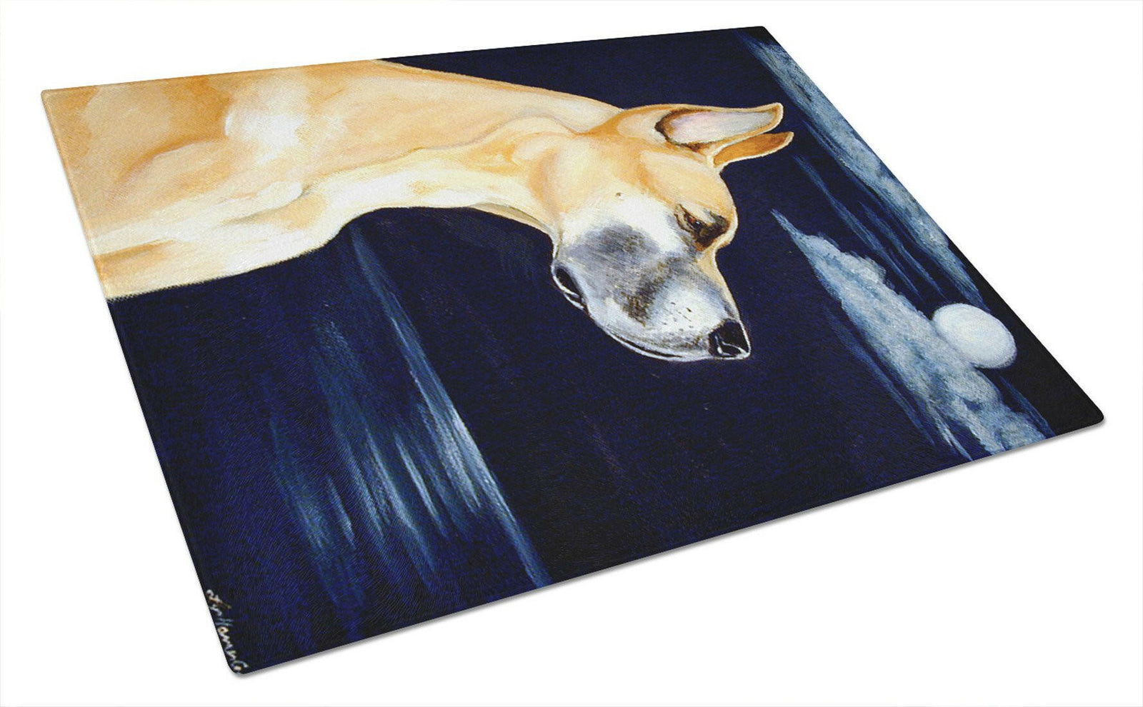 Fawn Great Dane in the Moonlight Glass Cutting Board Large by Caroline's Treasures
