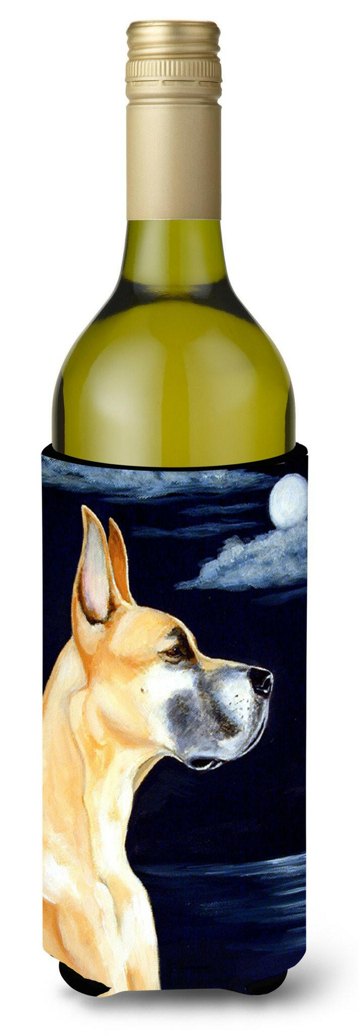 Fawn Great Dane Moonlight Stroll Wine Bottle Beverage Insulator Beverage Insulator Hugger by Caroline&#39;s Treasures