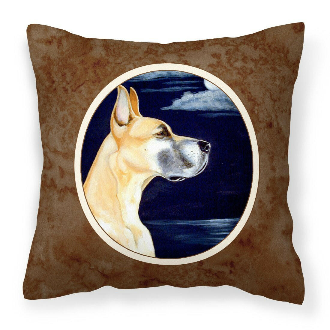 Fawn Great Dane Moonlight Stroll Fabric Decorative Pillow 7100PW1414 - the-store.com