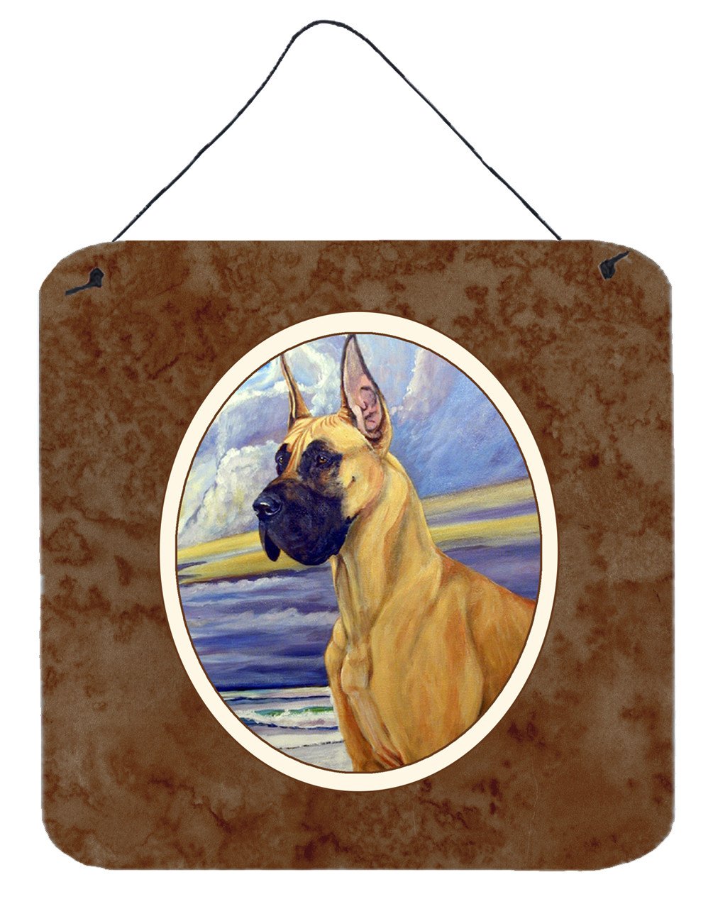 Fawn Great Dane at the beach Wall or Door Hanging Prints 7101DS66 by Caroline's Treasures
