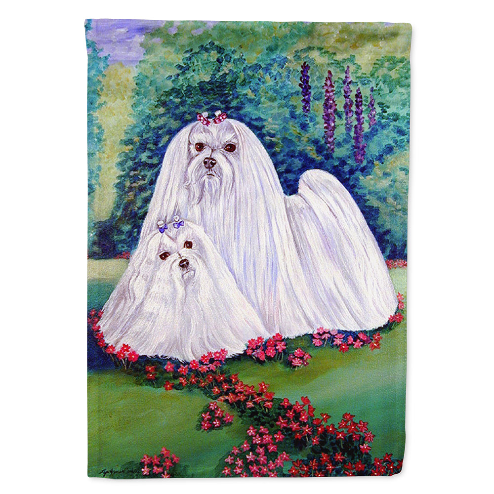 Maltese and puppy Garden Beauties Flag Canvas House Size