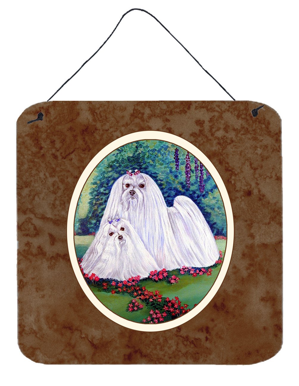 Maltese Momma and Puppy Wall or Door Hanging Prints 7104DS66 by Caroline&#39;s Treasures