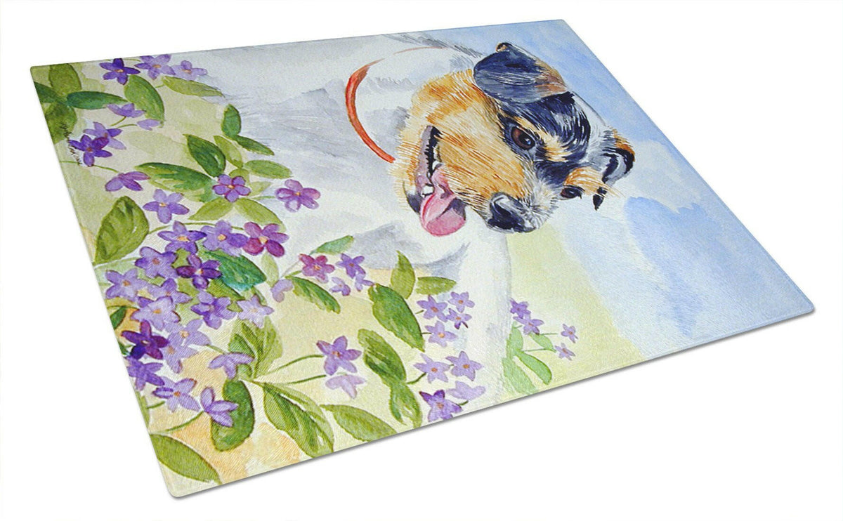 Jack Russell Terrier Glass Cutting Board Large by Caroline&#39;s Treasures