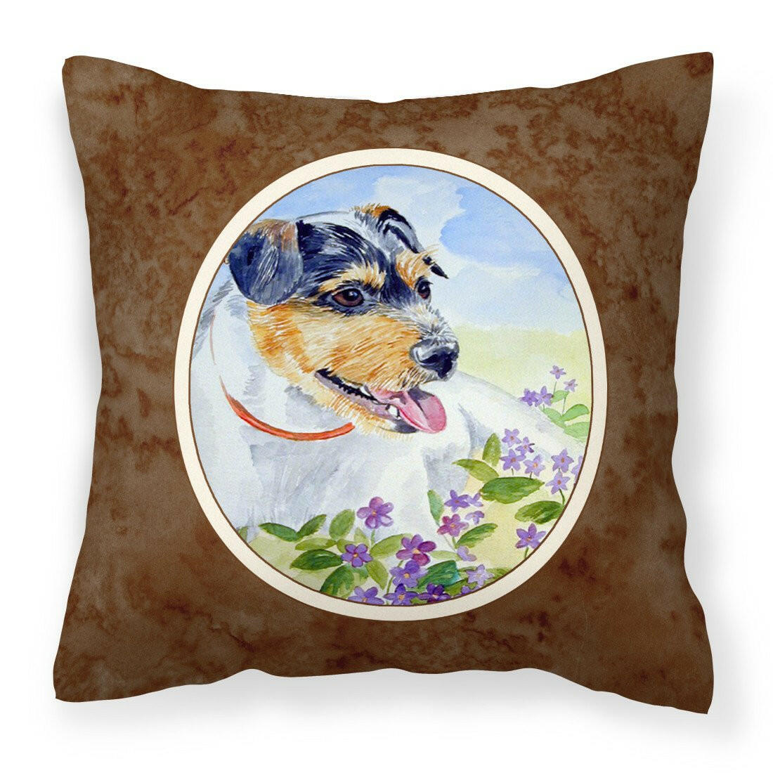 Jack Russell Terrier Fabric Decorative Pillow 7106PW1414 - the-store.com