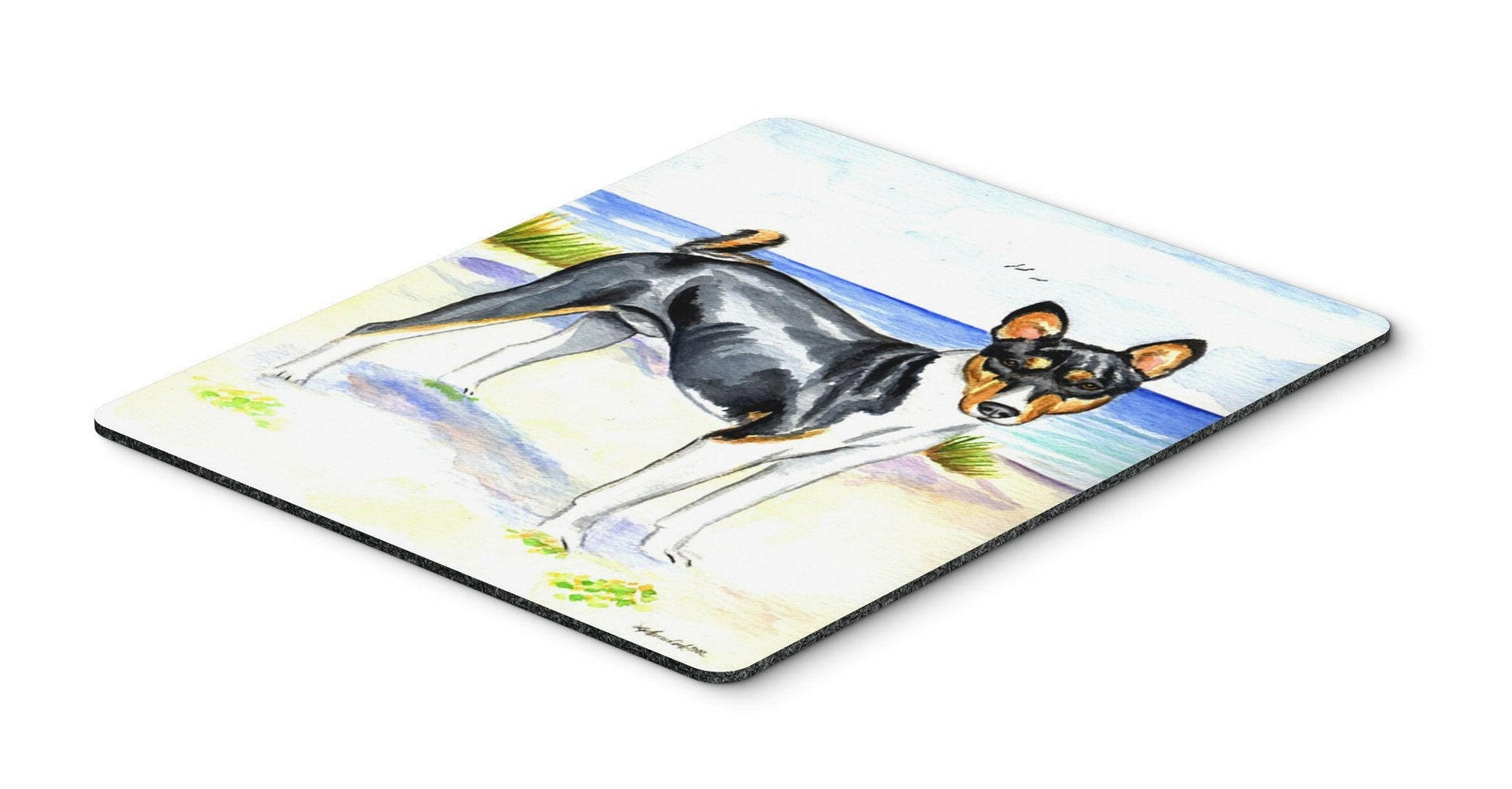 Tricolor Basenji at the beach Mouse Pad / Hot Pad / Trivet by Caroline's Treasures