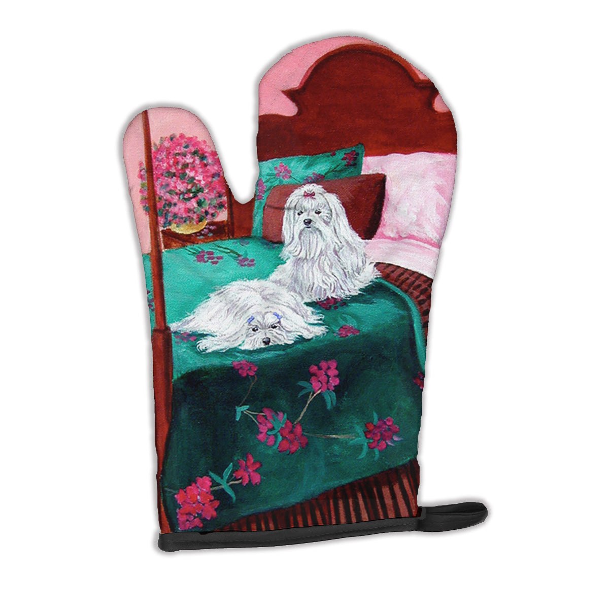 Maltese and puppy waiting on you Oven Mitt 7110OVMT