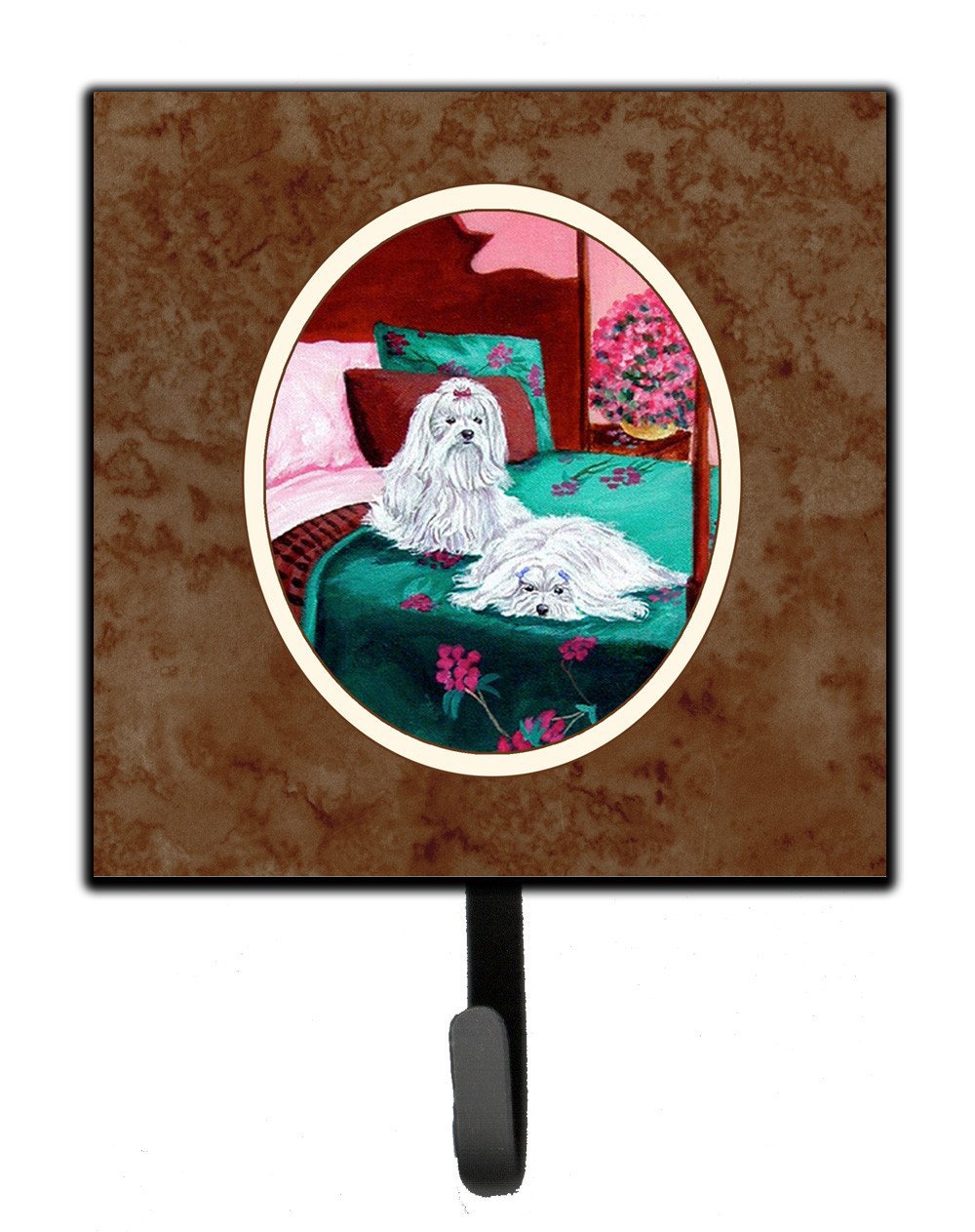 Maltese and puppy waiting on you Leash or Key Holder 7110SH4 by Caroline&#39;s Treasures