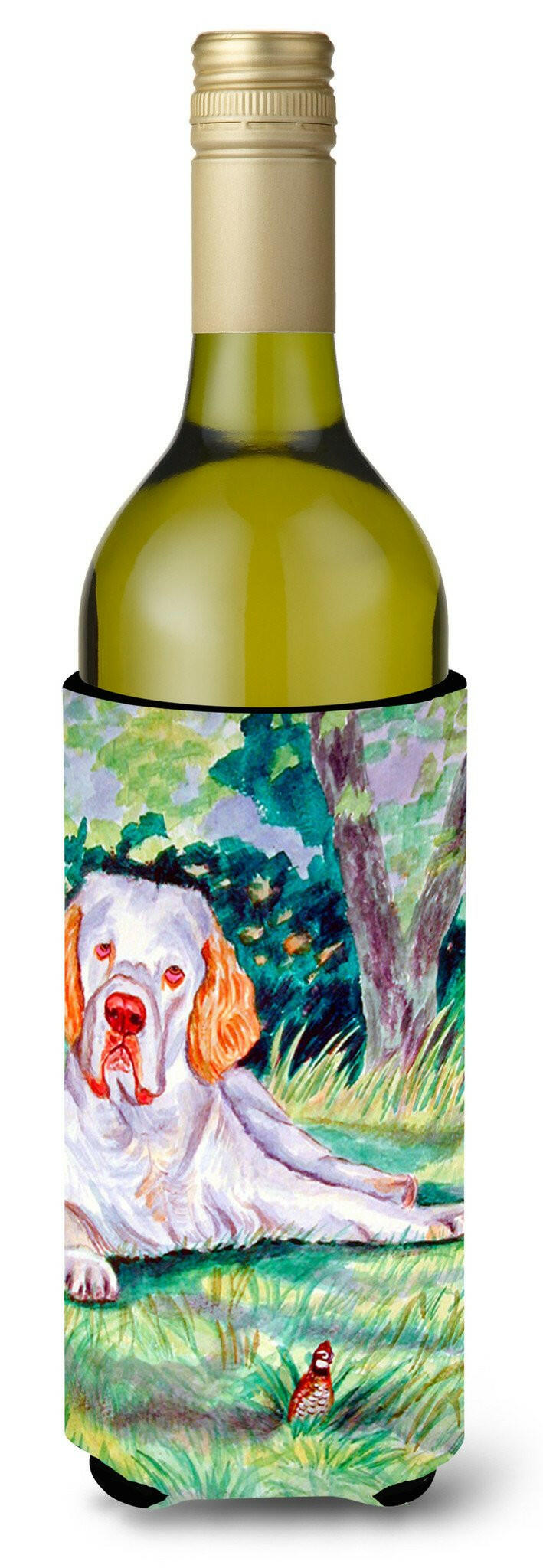 Clumber Spaniel Wine Bottle Beverage Insulator Beverage Insulator Hugger by Caroline&#39;s Treasures