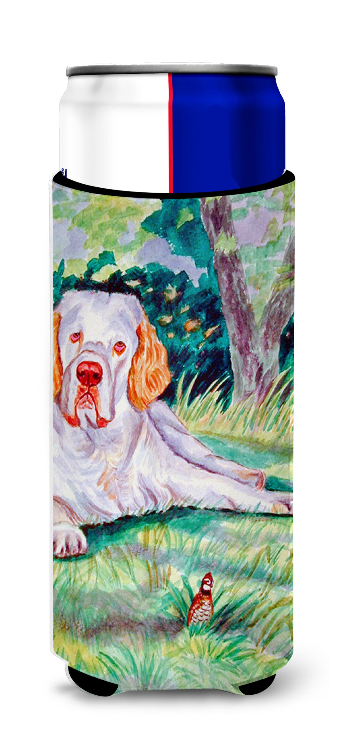 Clumber Spaniel Ultra Beverage Insulators for slim cans 7113MUK.