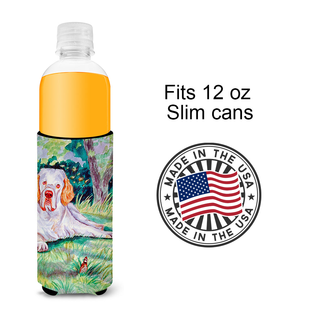 Clumber Spaniel Ultra Beverage Insulators for slim cans 7113MUK