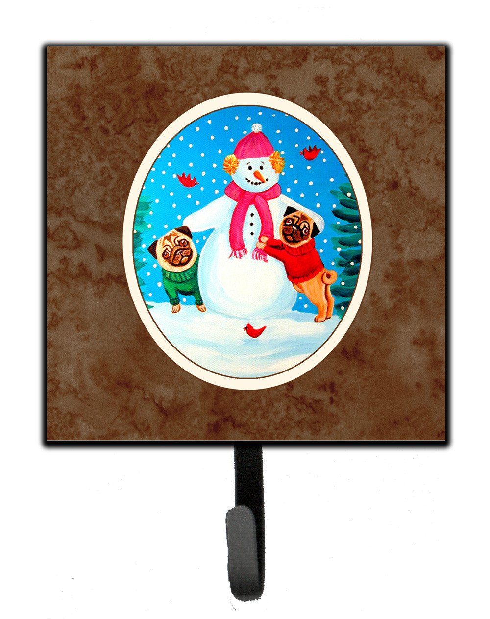 Snowman with Pug Winter Snowman Leash or Key Holder 7115SH4 by Caroline&#39;s Treasures