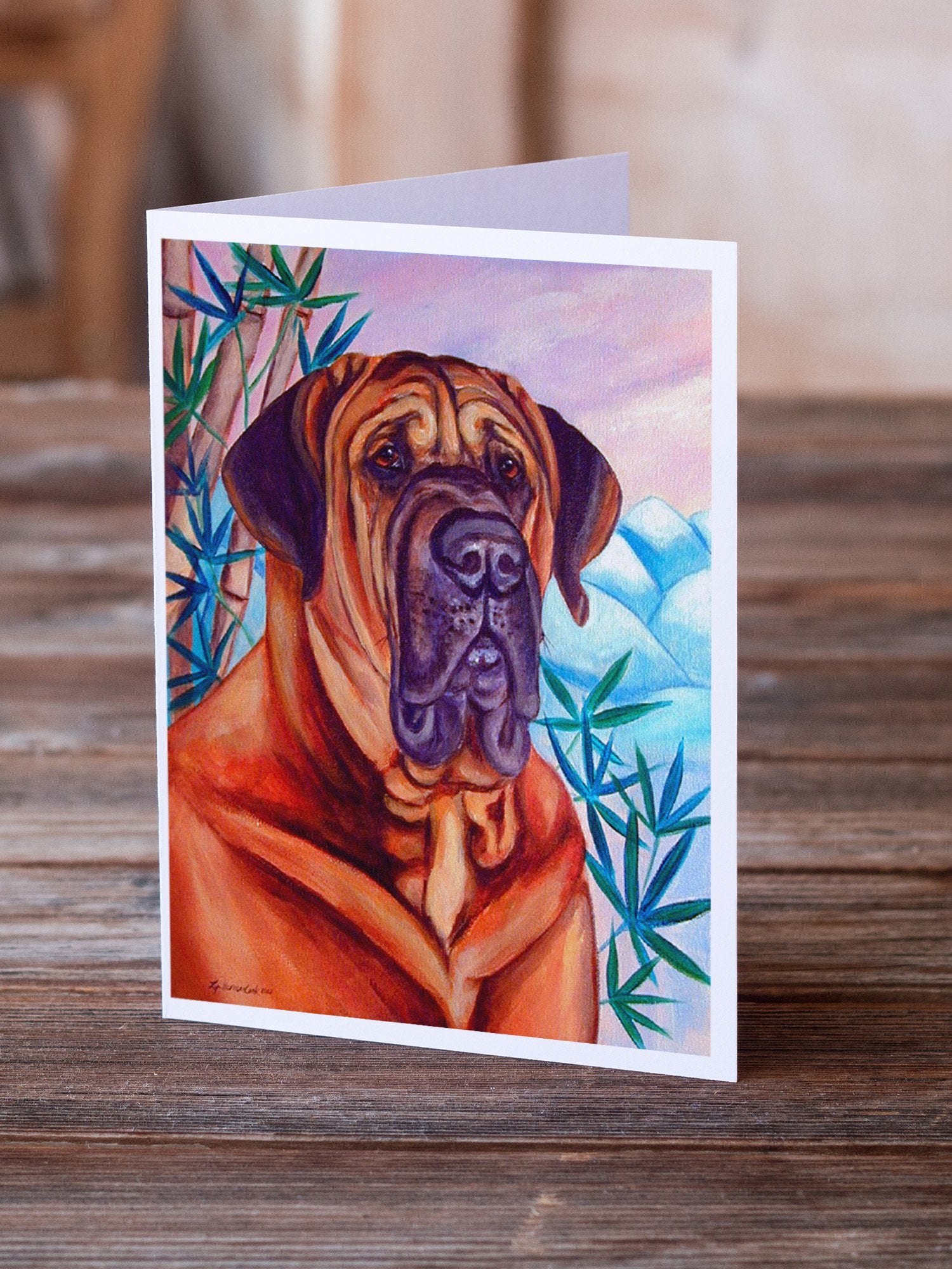 Caroline's Treasures Tosa Inu Greeting Cards - Blank Note Cards – 8-Pack of Artist-Designed Cards with Envelopes