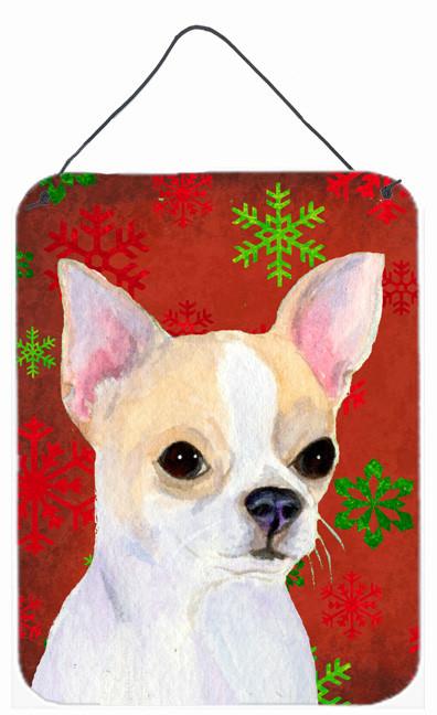 Chihuahua Red Snowflakes Holiday Christmas Wall or Door Hanging Prints by Caroline&#39;s Treasures