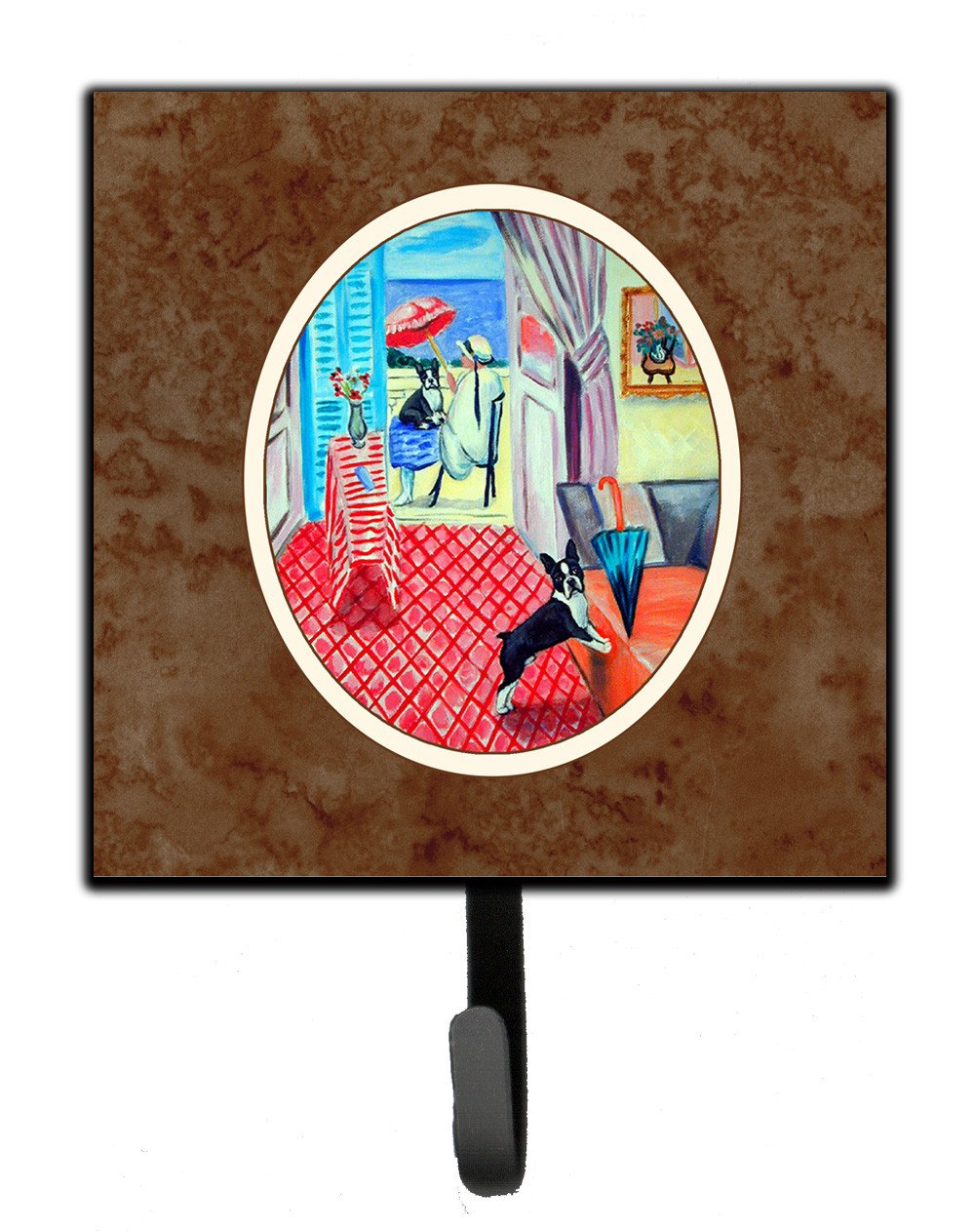 Lady with her Boston Terrier Leash or Key Holder 7120SH4 by Caroline's Treasures