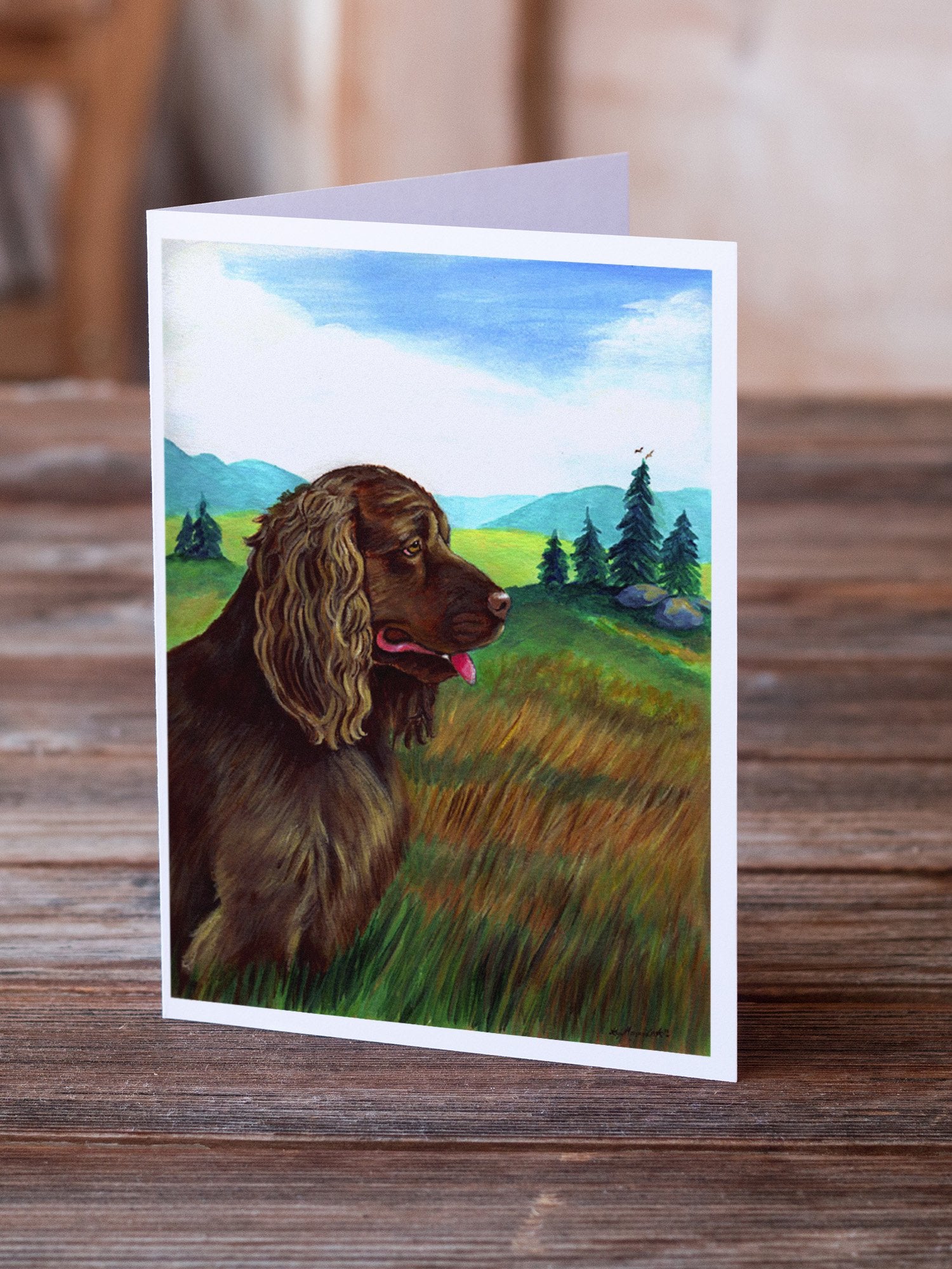 Sussex Spaniel  Greeting Cards and Envelopes Pack of 8 - the-store.com