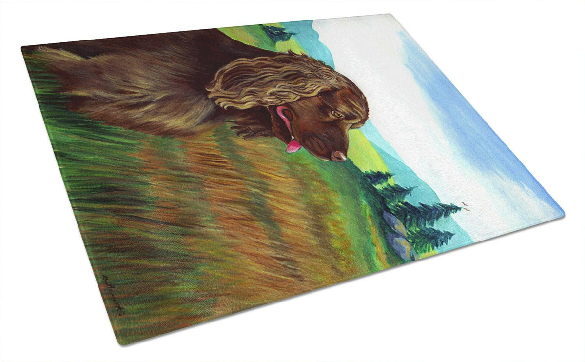Caroline's Treasures Sussex Spaniel Glass Cutting Boards – Durable, Decorative Kitchen Art Large