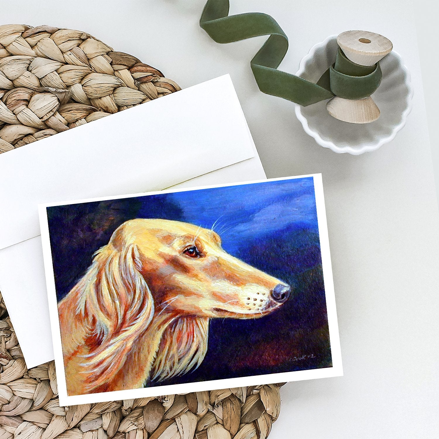 Saluki Greeting Cards and Envelopes Pack of 8 - the-store.com