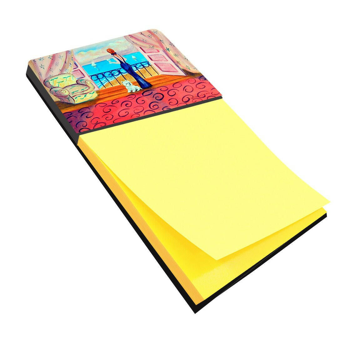 Westie with Mom and a view Refiillable Sticky Note Holder or Postit Note Dispenser 7125SN by Caroline's Treasures