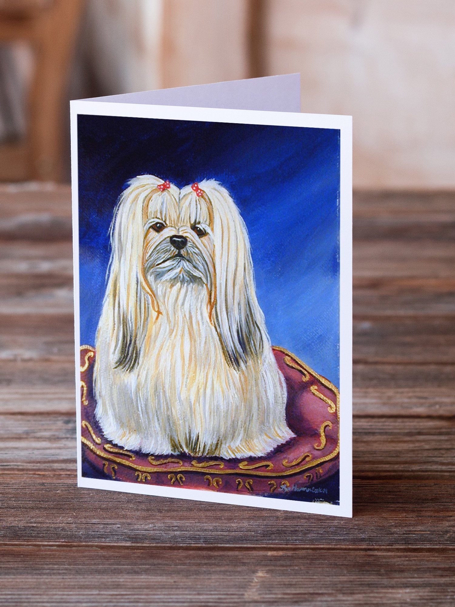 Lhasa Apso  Greeting Cards and Envelopes Pack of 8 - the-store.com