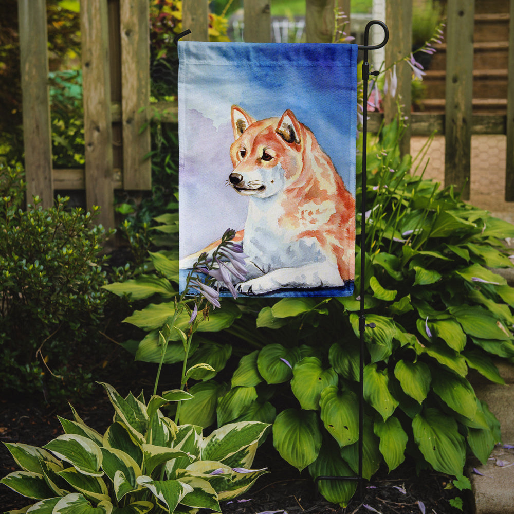 Red and White Shiba Inu Flag Garden Size