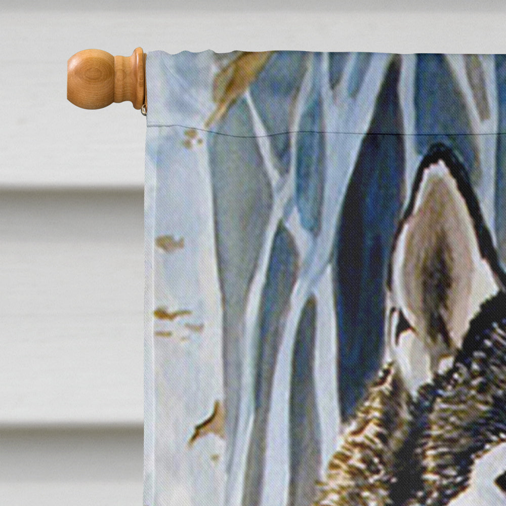 Siberian Husky Flag Canvas House Size
