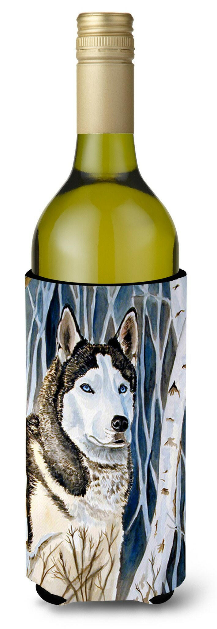 Siberian Husky Wine Bottle Beverage Insulator Beverage Insulator Hugger by Caroline&#39;s Treasures