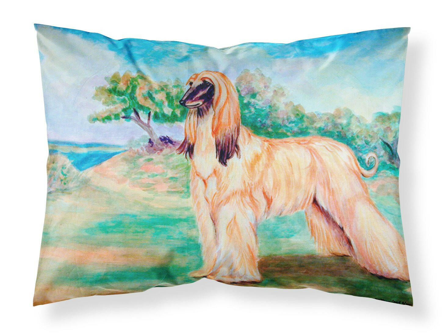 Afghan Hound Moisture wicking Fabric standard pillowcase by Caroline's Treasures