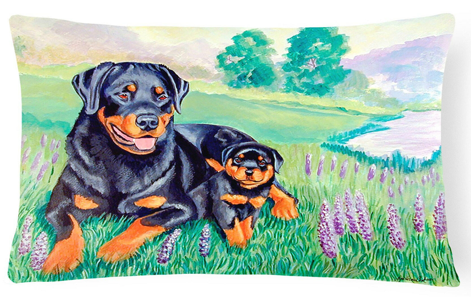 Rottweiler Decorative   Canvas Fabric Pillow by Caroline's Treasures