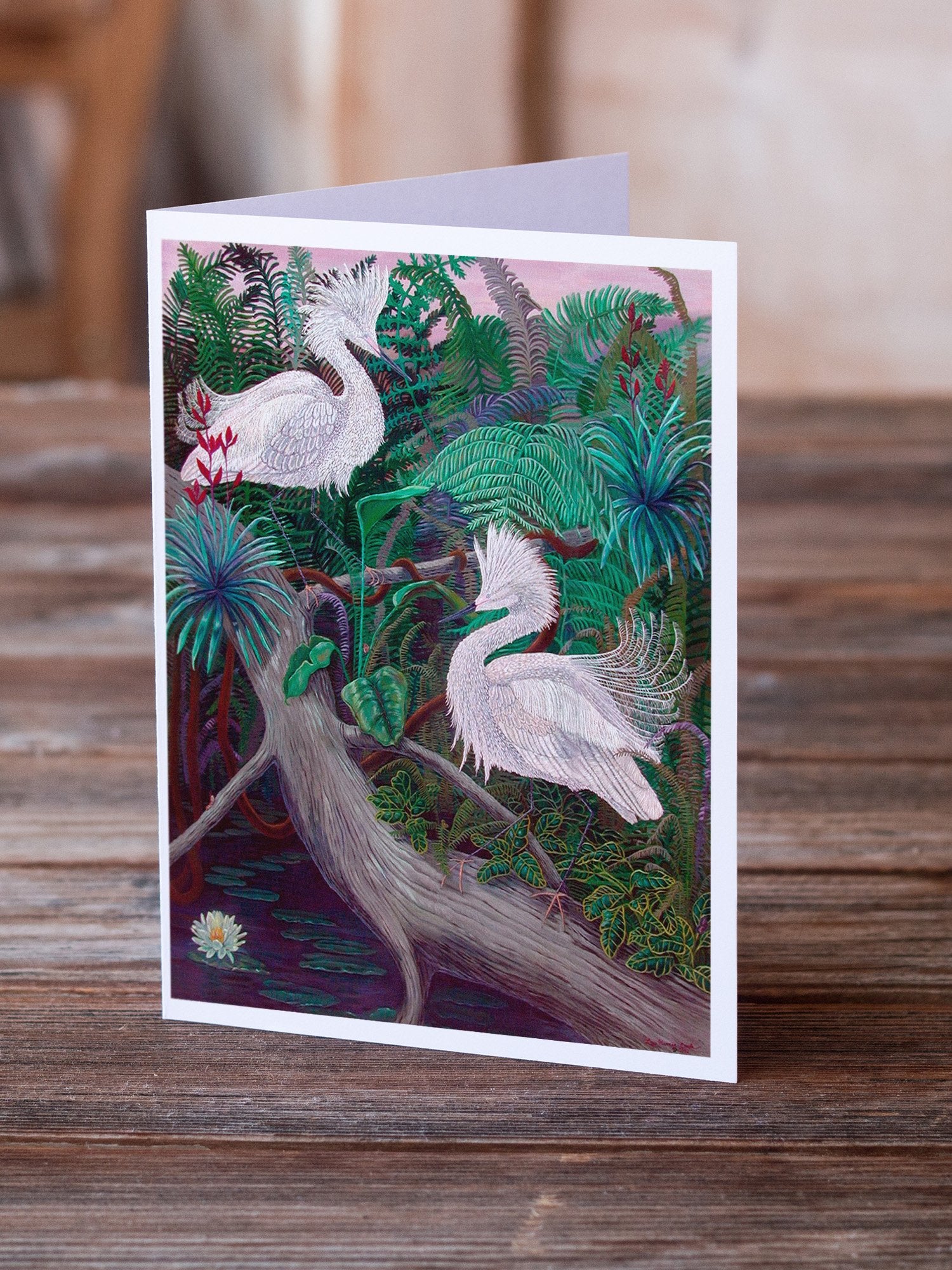 Bird - Egret  Greeting Cards and Envelopes Pack of 8 - the-store.com