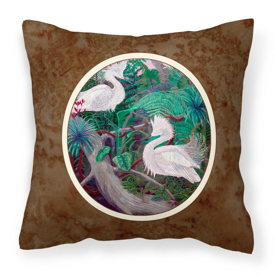 Bird - Egret Fabric Decorative Pillow 7142PW1414 - the-store.com