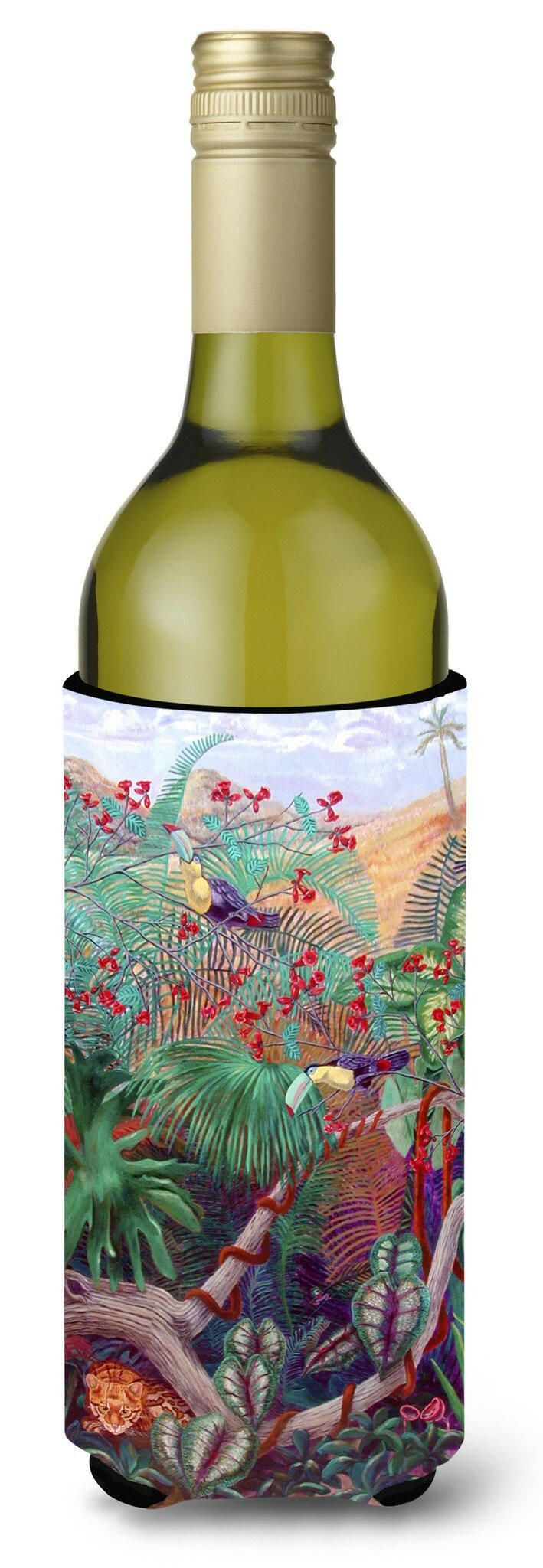 Bird - Toucan Wine Bottle Beverage Insulator Beverage Insulator Hugger by Caroline&#39;s Treasures