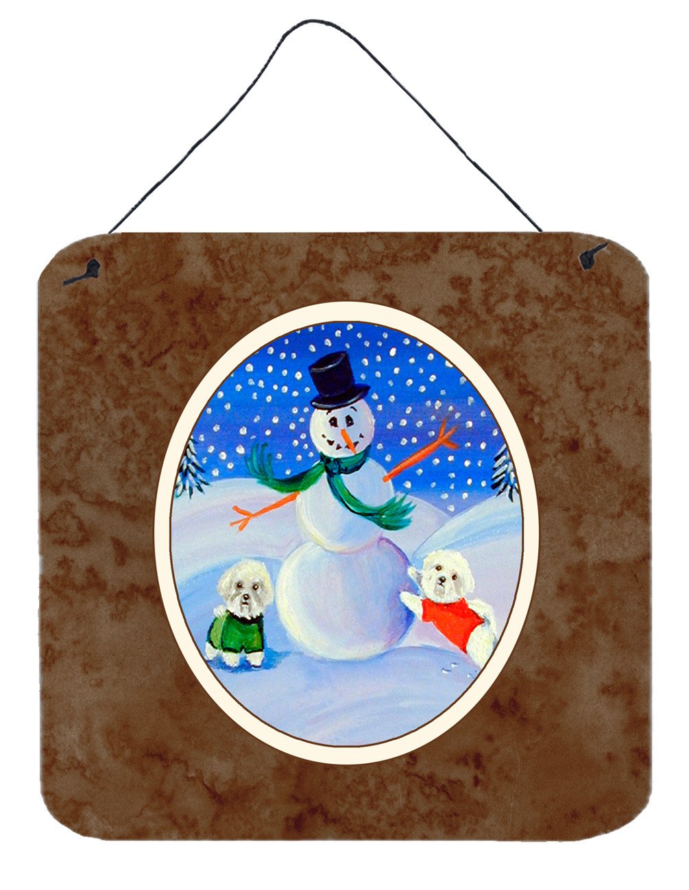 Snowman Bichon Frise Wall or Door Hanging Prints 7145DS66 by Caroline&#39;s Treasures