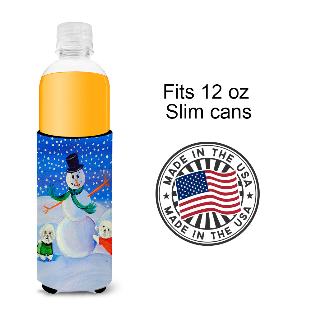 Snowman Bichon Frise Ultra Beverage Insulators for slim cans 7145MUK