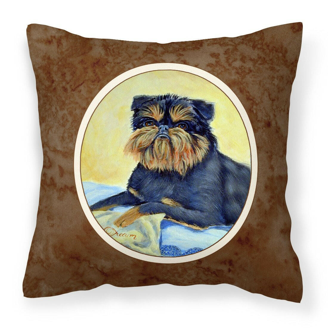 Brussels Griffon Fabric Decorative Pillow 7146PW1414 - the-store.com